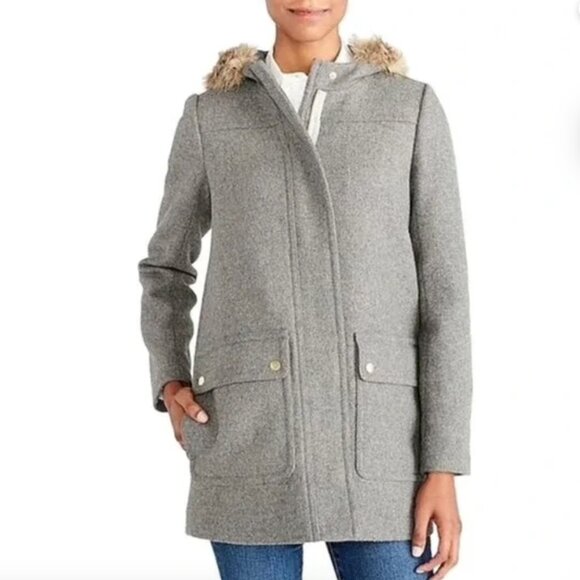 J crew Mercantile Wool gray coat size 16 - Picture 1 of 8